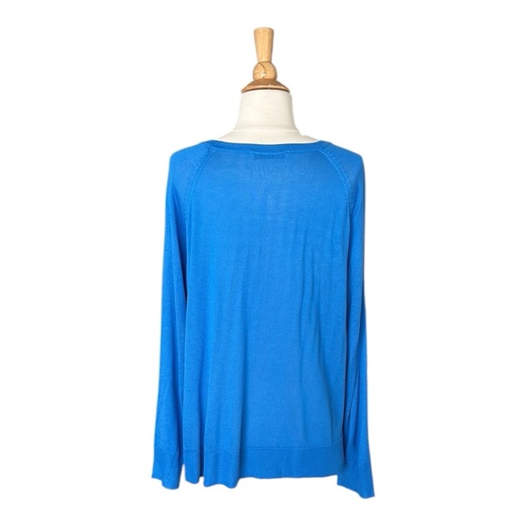 ZARA Cerulean Blue Pullover Sweater Boxy Lightweight Layer Size XL - Picture 7 of 14